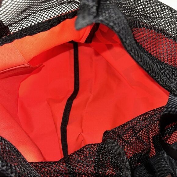 PINK Black Neon Coral Pink Canvas Mesh Tote Bag - Picture 7 of 8